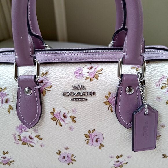 Coach Mini Rowan Crossbody Bag With Floral Print CAL69 - Picture 5 of 15